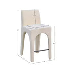 Meridian Furniture,Gramercy Beige Linen Textured Fabric Stool