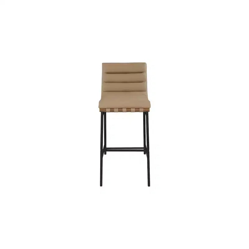 Meridian Furniture,Burke Tan Vegan Leather Bar Stool