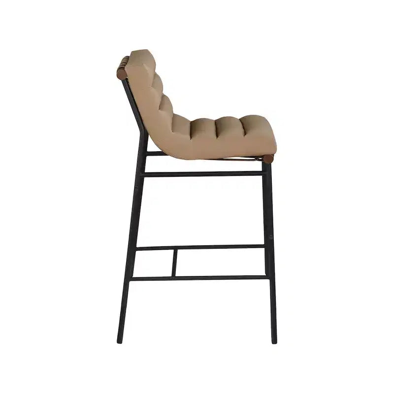 Meridian Furniture,Burke Tan Vegan Leather Bar Stool
