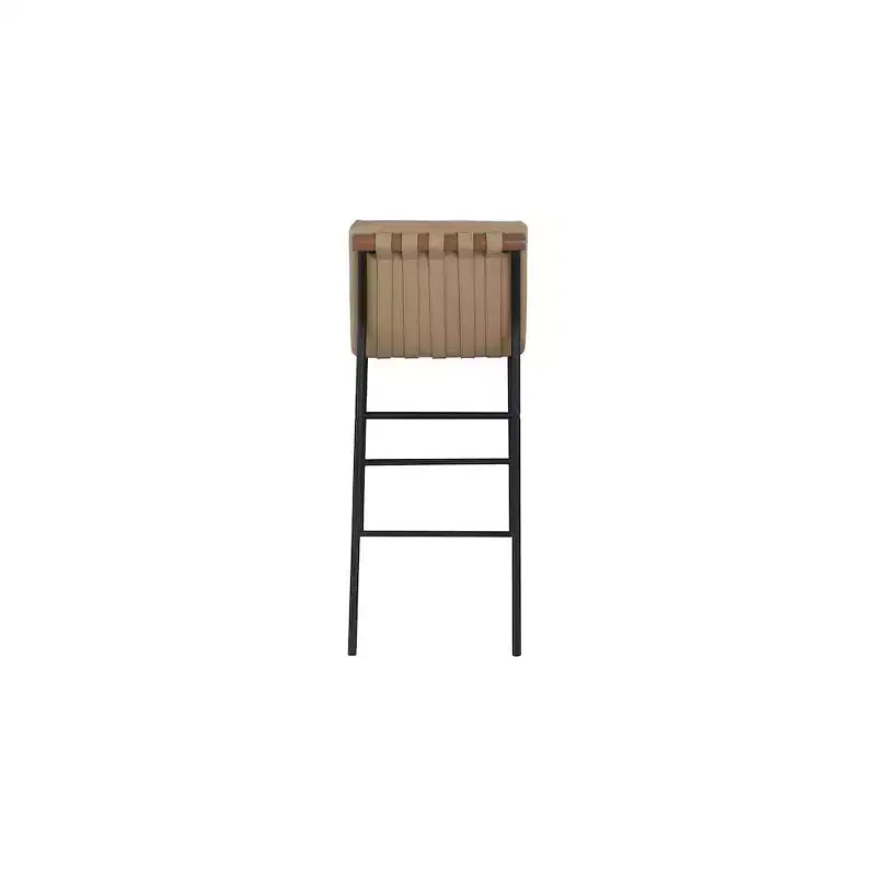 Meridian Furniture,Burke Tan Vegan Leather Bar Stool