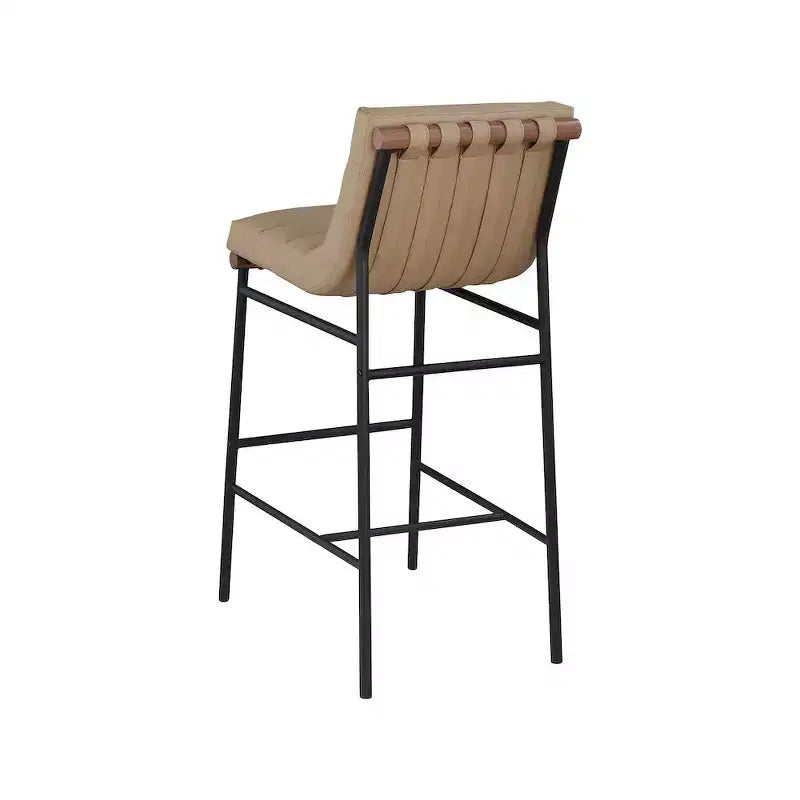 Meridian Furniture,Burke Tan Vegan Leather Bar Stool