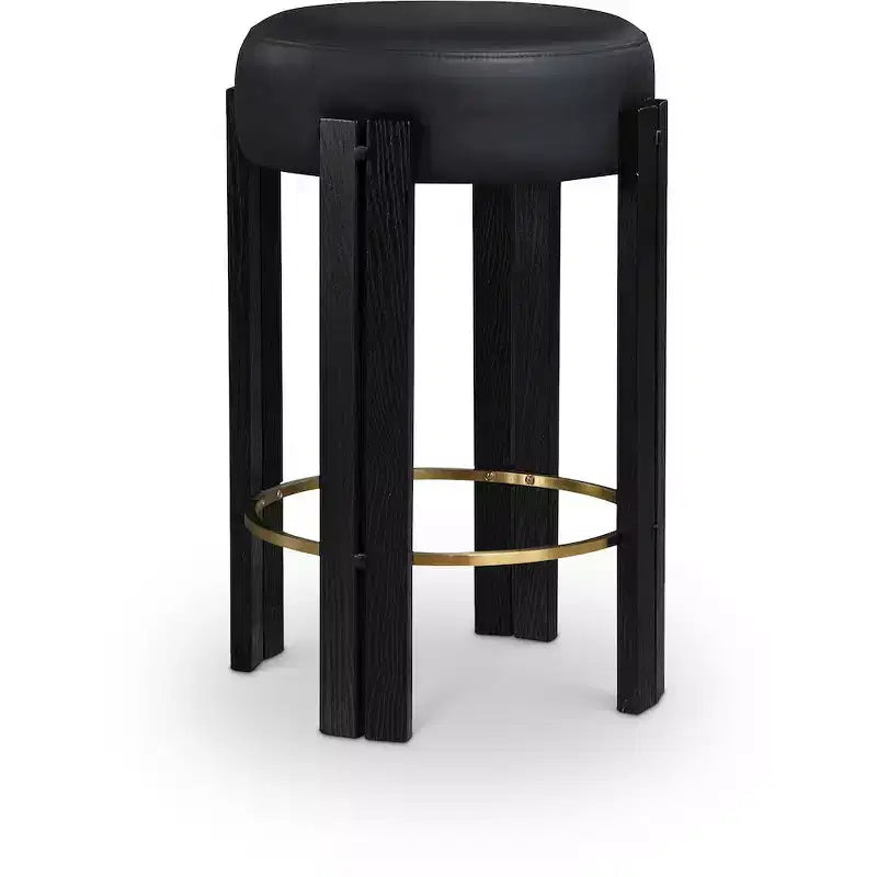 Meridian Furniture,Harrison Black Vegan Leather Counter Stool