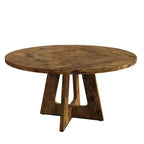 47-Inch Round Large Dining Table Set for 4 to 6, Farmhouse Dinner Table with Wooden Top and Legs - (No Chairs)