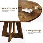 47-Inch Round Large Dining Table Set for 4 to 6, Farmhouse Dinner Table with Wooden Top and Legs - (No Chairs)