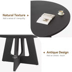47-Inch Round Large Dining Table Set for 4 to 6, Farmhouse Dinner Table with Wooden Top and Legs - (No Chairs)