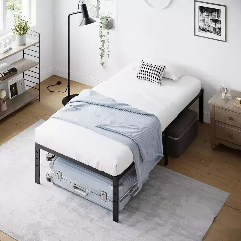 Karl Home 14 inch Height Twin Size Bed Frames Heavy Duty, Metal Platform Bed No Box Spring Needed