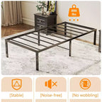 Karl Home 14 inch Height Twin Size Bed Frames Heavy Duty, Metal Platform Bed No Box Spring Needed