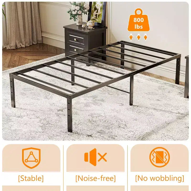 Karl Home 14 inch Height Twin Size Bed Frames Heavy Duty, Metal Platform Bed No Box Spring Needed
