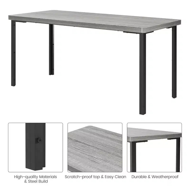 43'' Long Dining Table Set for 4, Rectangle Kitchen Table Set with 2 Upholstered Benches, 3-Piece Space-Saving Kitchen and Dining Room Furniture