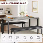 43'' Long Dining Table Set for 4, Rectangle Kitchen Table Set with 2 Upholstered Benches, 3-Piece Space-Saving Kitchen and Dining Room Furniture
