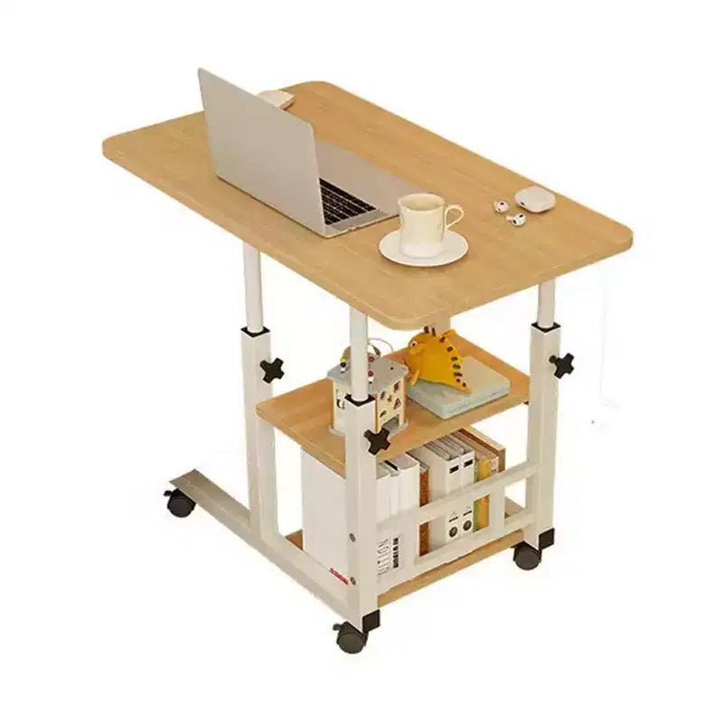 Small Mobile Standing Desk, Adjustable Height Portable Rolling Desk, Tiltable Desk C Shaped End Table For Couch, Hospital Table Laptop Stand