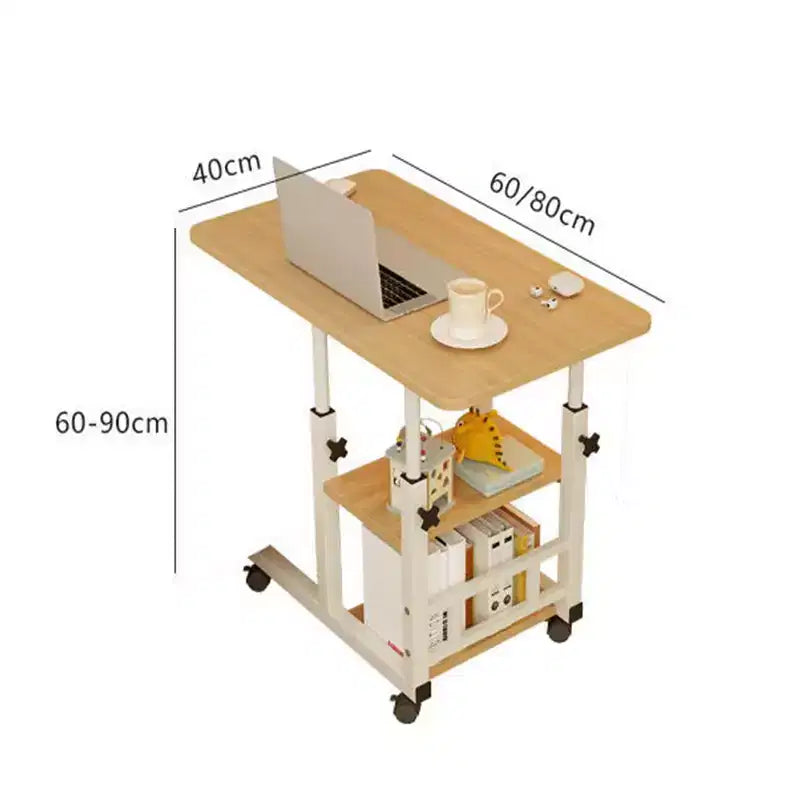 Small Mobile Standing Desk, Adjustable Height Portable Rolling Desk, Tiltable Desk C Shaped End Table For Couch, Hospital Table Laptop Stand