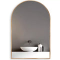 Gold Arched Bathroom Wall Mirror  Metal Frame