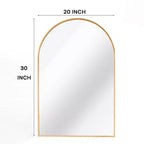 Gold Arched Bathroom Wall Mirror  Metal Frame