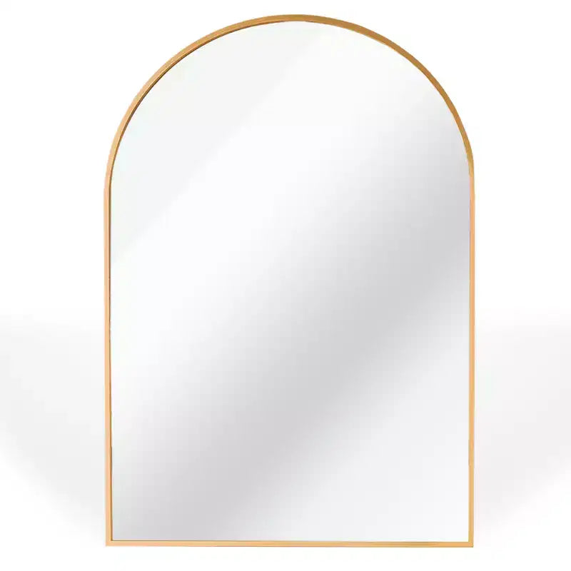 Gold Arched Bathroom Wall Mirror  Metal Frame