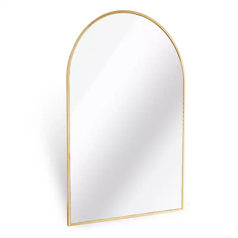 Gold Arched Bathroom Wall Mirror  Metal Frame