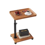 CuisinSmart C Shaped Side Table, Small Couch End Tables Adjustable Height with Swivel Top, TV Tray Desk with Wheels for Living Room, Bedroom, Couch