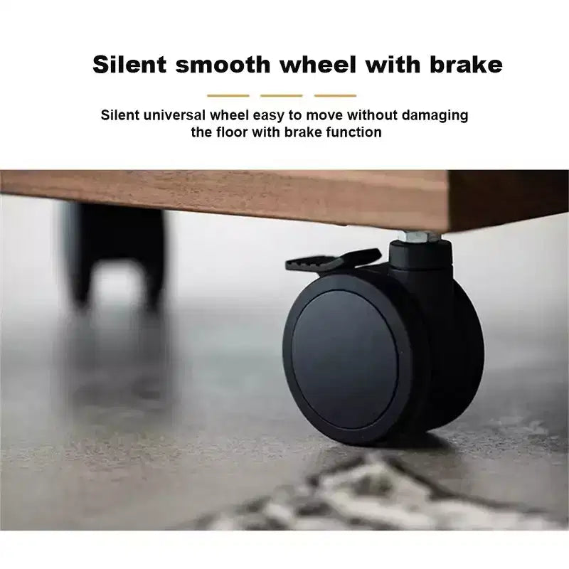 CuisinSmart C Shaped Side Table, Small Couch End Tables Adjustable Height with Swivel Top, TV Tray Desk with Wheels for Living Room, Bedroom, Couch