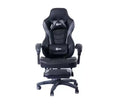 RadioShack Gaming Chair Black And Gray, Ergonomic Racing-Style Chair With Adjustable Height, Footrest, Lumbar Support, And Comfortable Padding