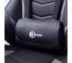Sedia da gaming RadioShack nera e grigia, sedia ergonomica stile racing con altezza regolabile, poggiapiedi, supporto lombare e imbottitura confortevole