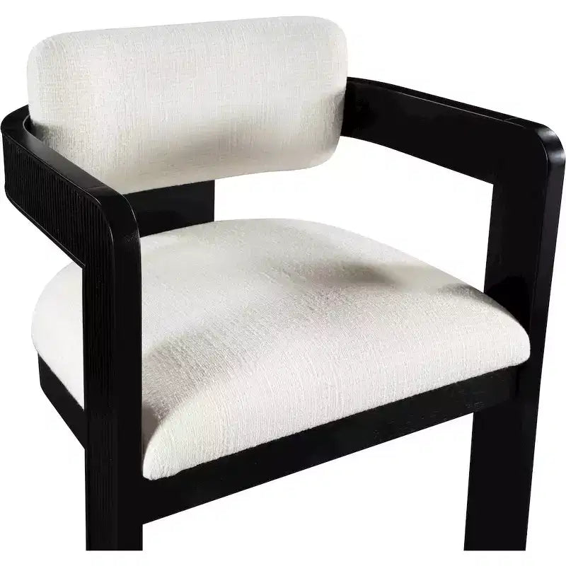 Meridian Furniture,Sacha Linen Textured Fabric Dining Chair, Set of 2