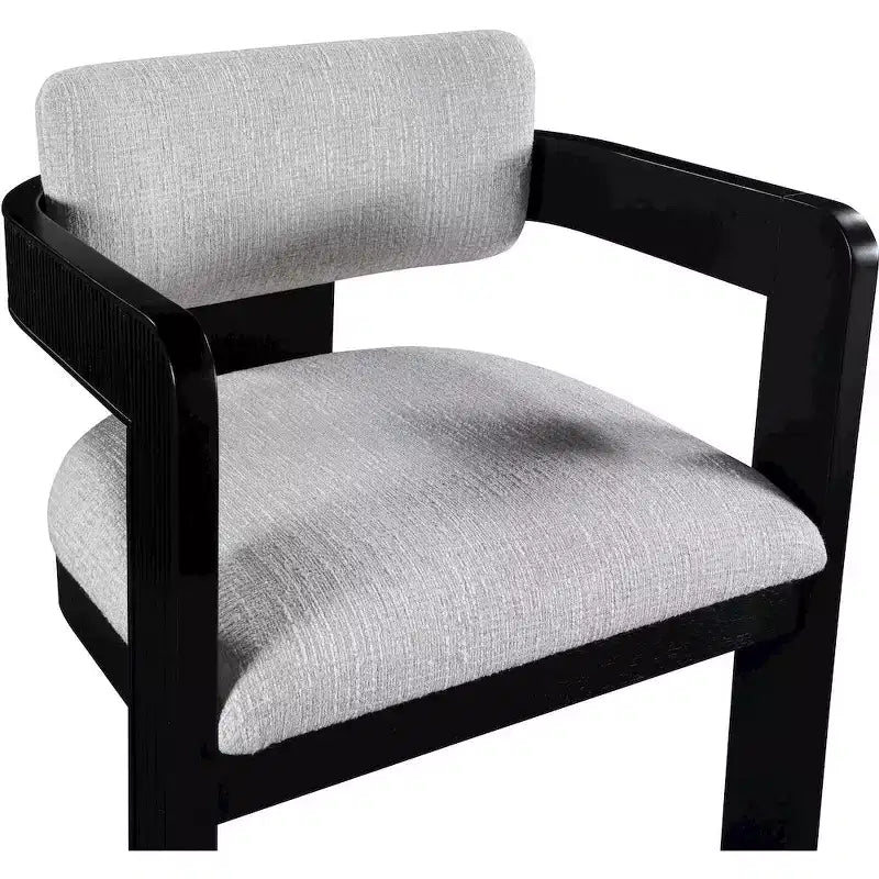 Meridian Furniture,Sacha Linen Textured Fabric Dining Chair, Set of 2