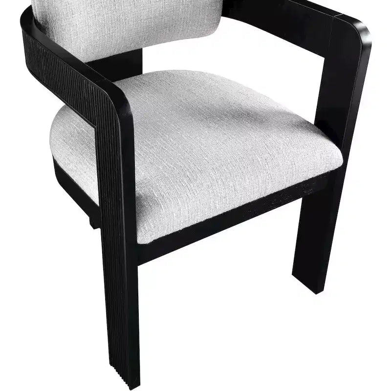 Meridian Furniture,Sacha Linen Textured Fabric Dining Chair, Set of 2