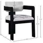 Meridian Furniture,Sacha Linen Textured Fabric Dining Chair, Set of 2
