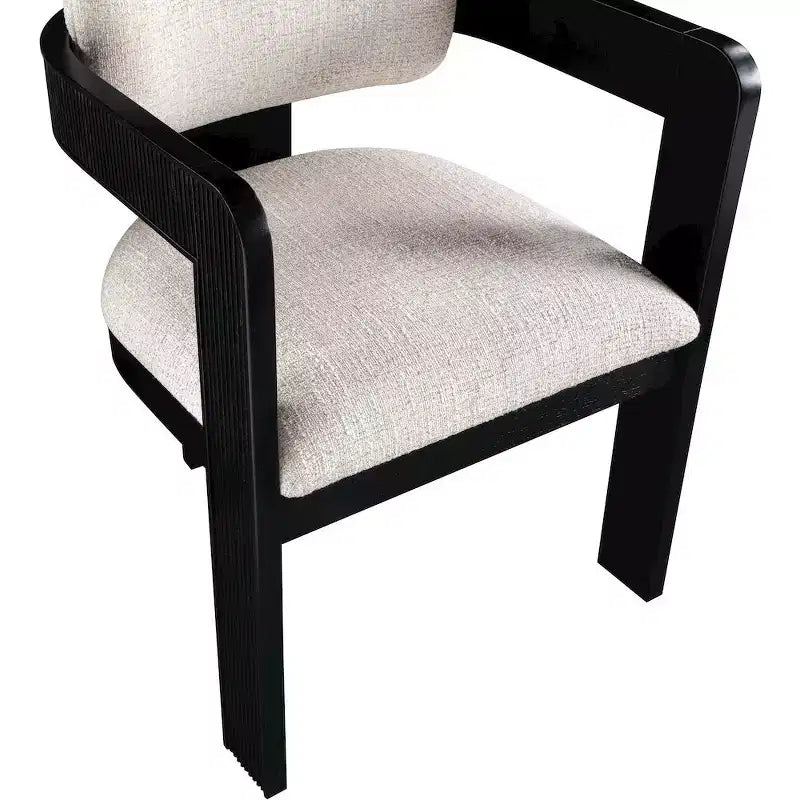 Meridian Furniture,Sacha Linen Textured Fabric Dining Chair, Set of 2