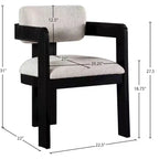 Meridian Furniture,Sacha Linen Textured Fabric Dining Chair, Set of 2