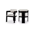 Meridian Furniture,Sacha Linen Textured Fabric Dining Chair, Set of 2