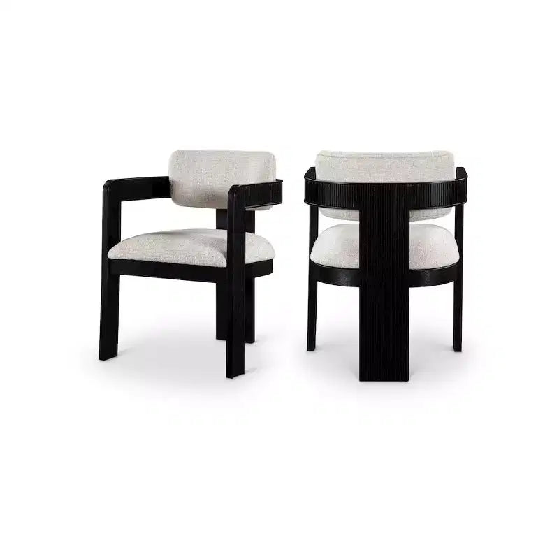Meridian Furniture,Sacha Linen Textured Fabric Dining Chair, Set of 2