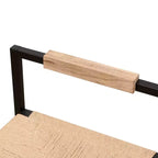 MAYEERTY Water Hyacinth Woven Bar Stools Set of 2 - with Back, Counter Height for Kitchen/Home/Office