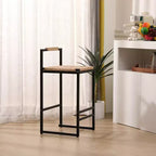 MAYEERTY Water Hyacinth Woven Bar Stools Set of 2 - with Back, Counter Height for Kitchen/Home/Office