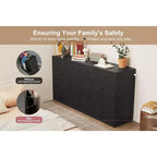 12 Drawers Dresser, 61 Large Drawers Black Dresser for Bedroom, Wood Dressers & Chest of Drawers for Bedroom, Living Room