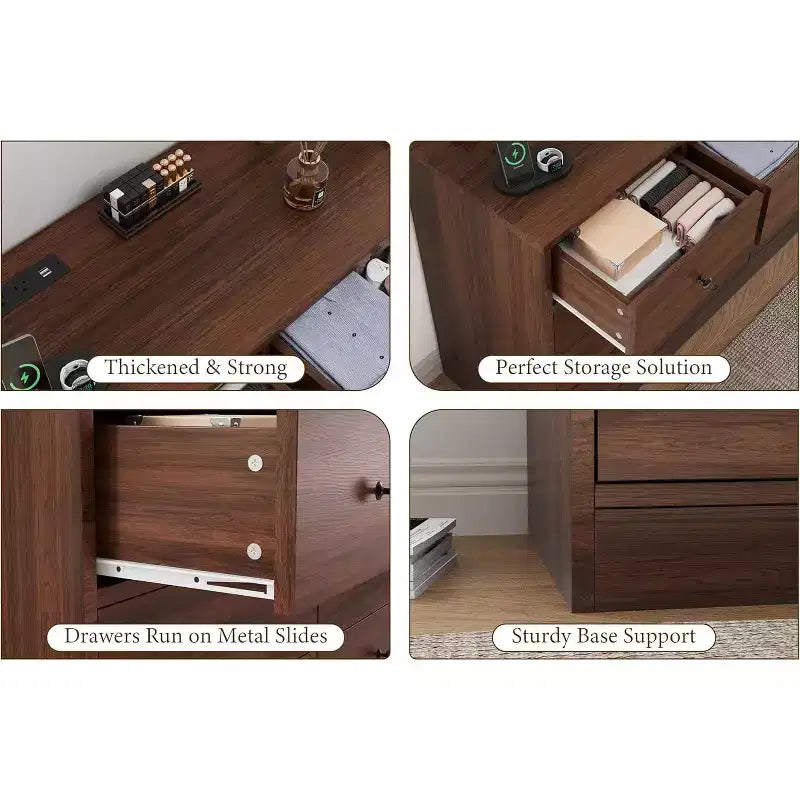 12 Drawers Dresser, 61 Large Drawers Black Dresser for Bedroom, Wood Dressers & Chest of Drawers for Bedroom, Living Room