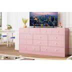 12 Drawers Dresser, 61 Large Drawers Black Dresser for Bedroom, Wood Dressers & Chest of Drawers for Bedroom, Living Room