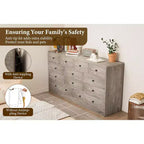 12 Drawers Dresser, 61 Large Drawers Black Dresser for Bedroom, Wood Dressers & Chest of Drawers for Bedroom, Living Room
