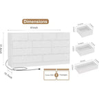 12 Drawers Dresser, 61 Large Drawers Black Dresser for Bedroom, Wood Dressers & Chest of Drawers for Bedroom, Living Room