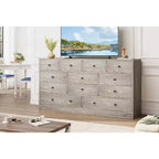 12 Drawers Dresser, 61 Large Drawers Black Dresser for Bedroom, Wood Dressers & Chest of Drawers for Bedroom, Living Room