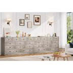 12 Drawers Dresser, 61 Large Drawers Black Dresser for Bedroom, Wood Dressers & Chest of Drawers for Bedroom, Living Room