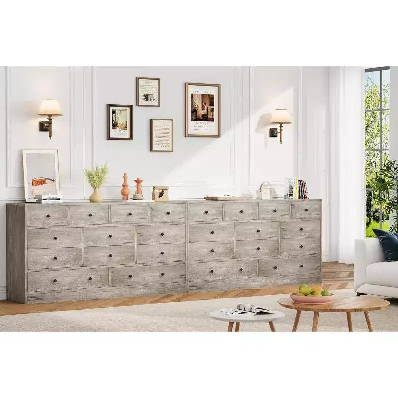 12 Drawers Dresser, 61 Large Drawers Black Dresser for Bedroom, Wood Dressers & Chest of Drawers for Bedroom, Living Room