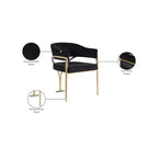 Meridian Furniture, Sedia da pranzo Madelyn in velluto, Set da 2