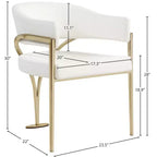 Meridian Furniture, Sedia da pranzo Madelyn in velluto, Set da 2