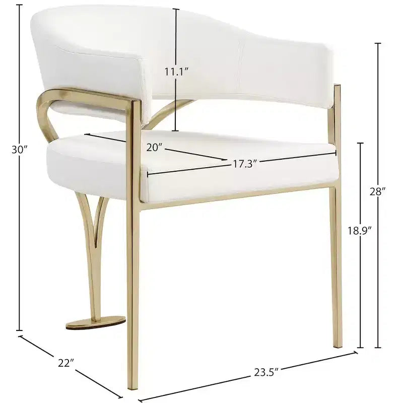 Meridian Furniture, Sedia da pranzo Madelyn in velluto, Set da 2