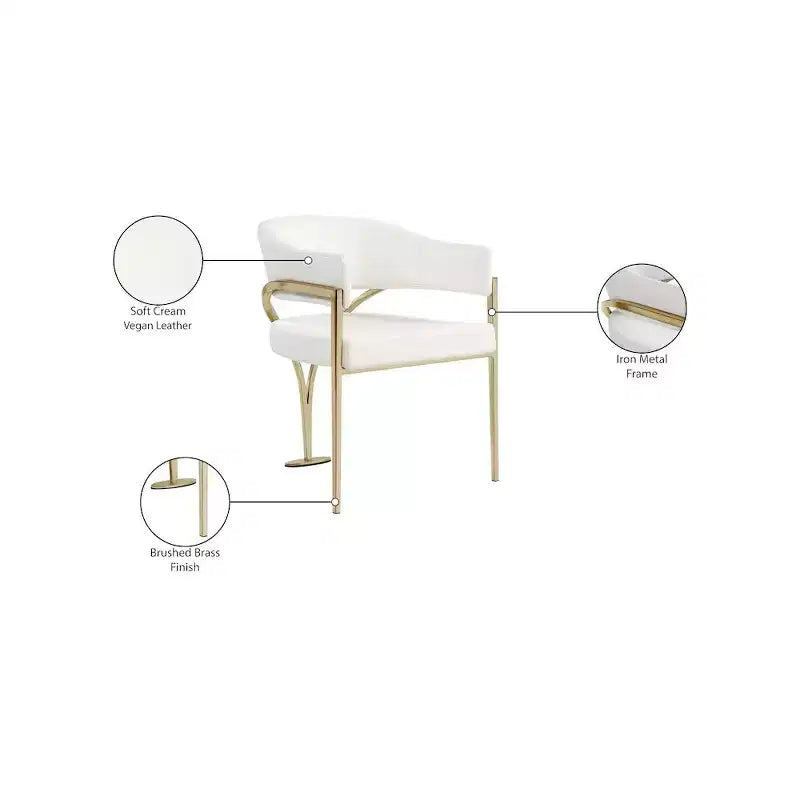 Meridian Furniture, Sedia da pranzo Madelyn in velluto, Set da 2
