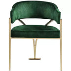 Meridian Furniture, Sedia da pranzo Madelyn in velluto, Set da 2