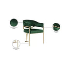 Meridian Furniture, Sedia da pranzo Madelyn in velluto, Set da 2