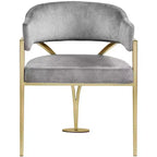 Meridian Furniture, Sedia da pranzo Madelyn in velluto, Set da 2