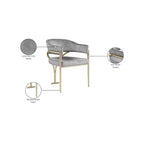 Meridian Furniture, Sedia da pranzo Madelyn in velluto, Set da 2